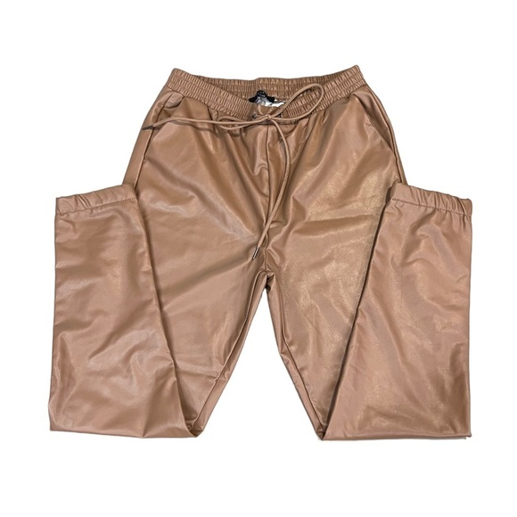 21 Saints Pants - 21 Saints Faux Leather Joggers Size M